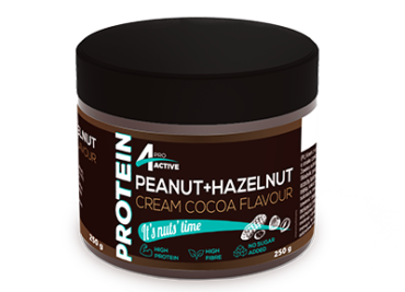 Peanut + hazelnut protein cream cocoa flavour